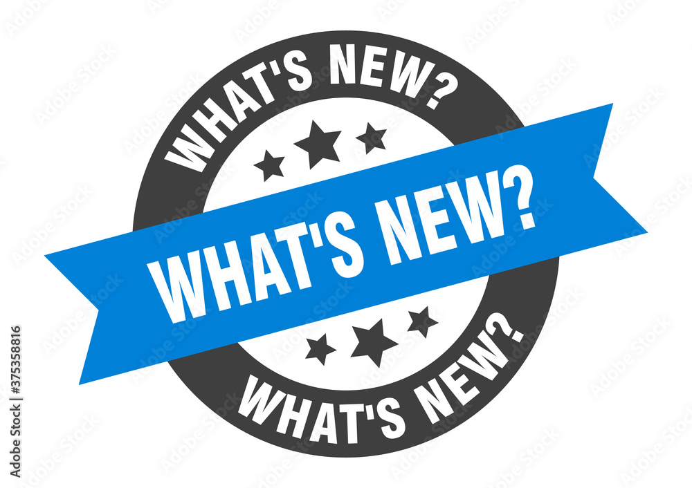 Obraz premium what's new? sign. round ribbon sticker. isolated tag