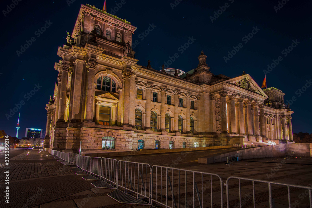 Bundestag Berlin at night