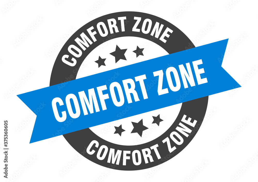 Fototapeta premium comfort zone sign. round ribbon sticker. isolated tag