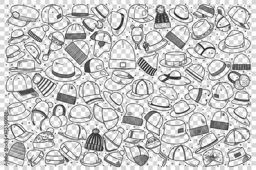 Hats doodle set