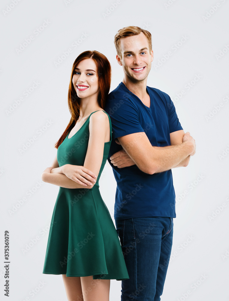 A young couple in love in a photo studio. Christmas scenery, guy and girl  love each other. Posing for models in the studio on New Year's Eve.  Teenager Stock Photo - Alamy