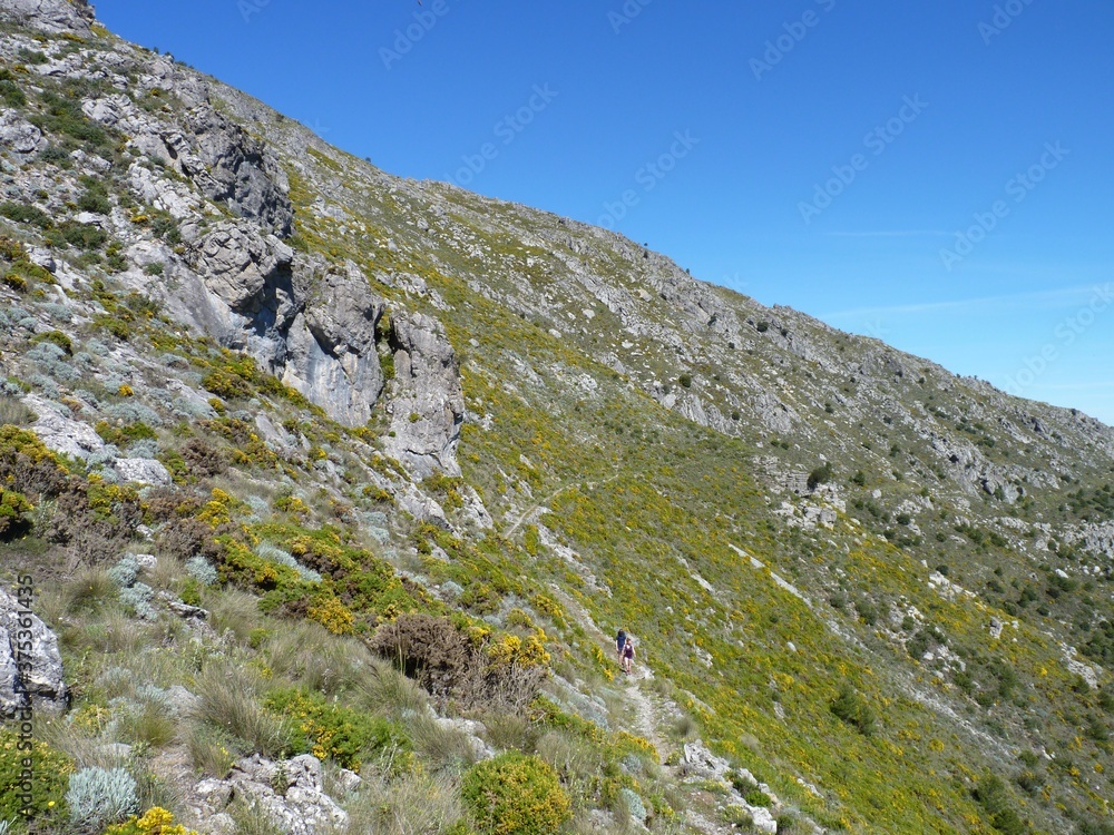 Hiking on Pico Prieta, near Casarabonela, Andalucia, Spain