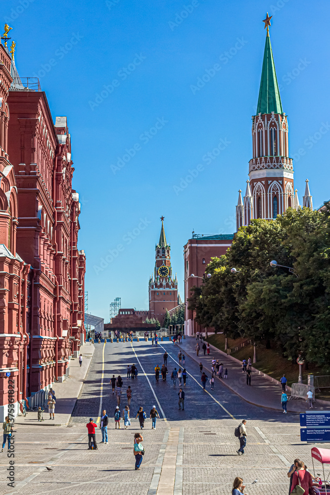 Fototapeta premium View of Red square through the Kremlin passage