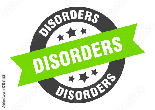 disorders sign. round ribbon sticker. isolated tag