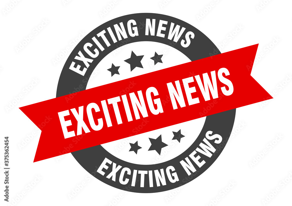 Fototapeta premium exciting news sign. round ribbon sticker. isolated tag