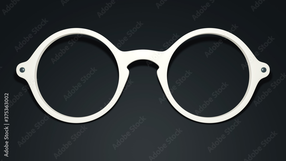 white glasses on black background white glasses on black background
