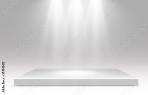Realistic vector illustration of a 3D platform on a transparent background. A place to establish something.	
