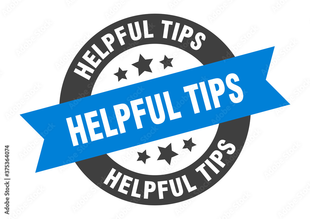Fototapeta premium helpful tips sign. round ribbon sticker. isolated tag