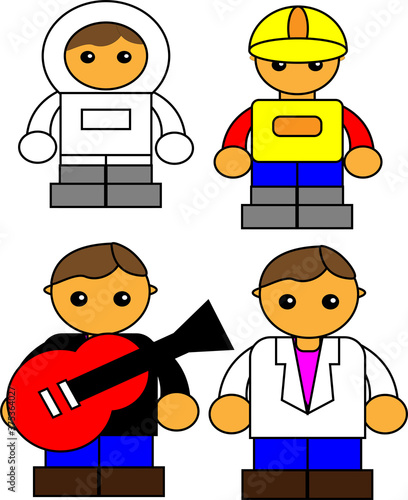 Vector illustration design of cute avatars with many different professions
