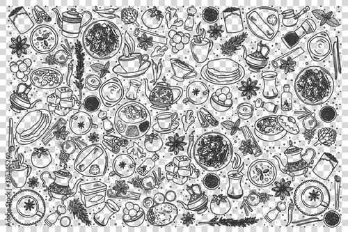 Indian food doodle set