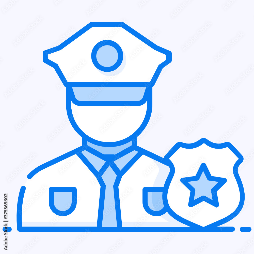 Police officer icon, man wearing police attire in style
Police officer icon, man wearing police attire in style