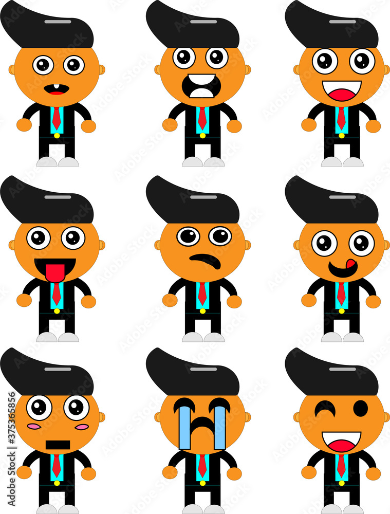 Vector illustration of cute businessman in black shirt design Vector illustration of cute businessman in black shirt design