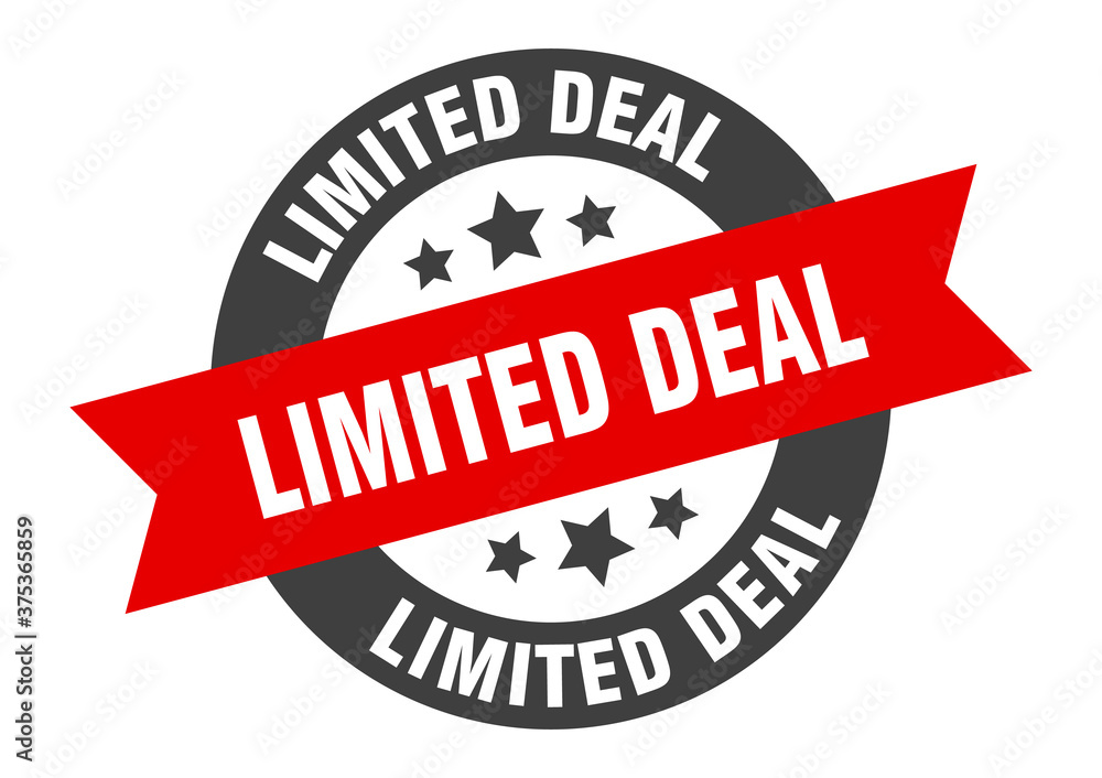 Fototapeta premium limited deal sign. round ribbon sticker. isolated tag