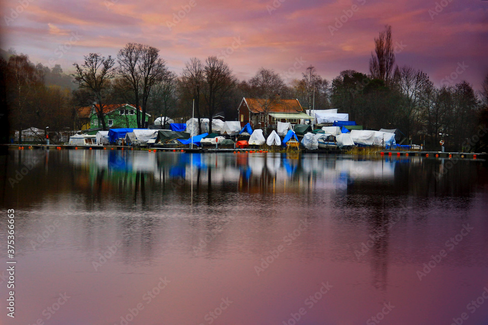 boats on the lake