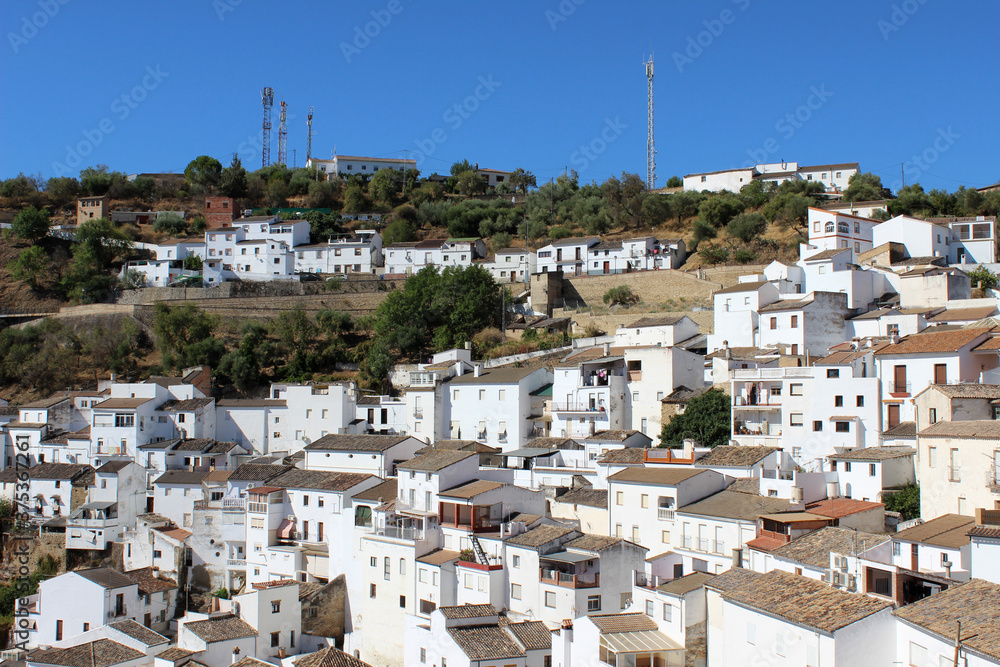 Landscape of Setenil de las Bodegas, white village of Cádiz (Andalusia, Spain) 