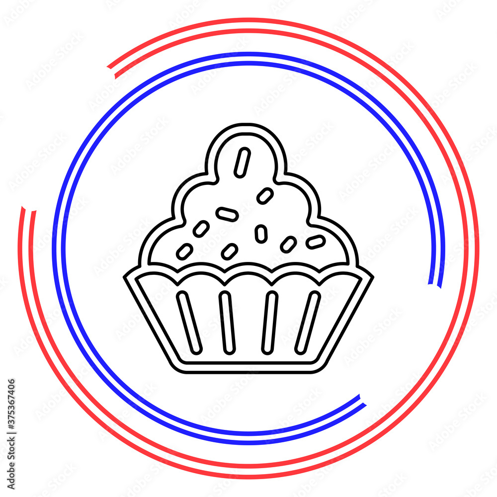 Muffin - cupcake illustration, vector dessert Muffin - cupcake illustration, vector dessert