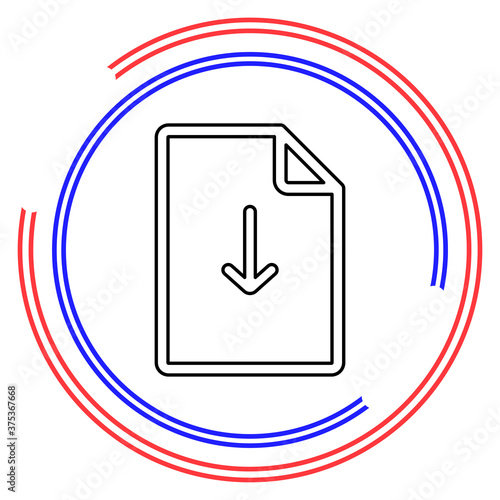 Vector Download file icon - file document symbol