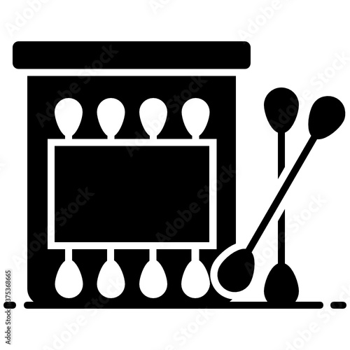 
Ear hygiene concept, cotton swabs icon

