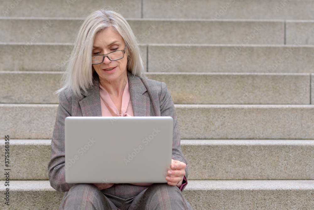 Attractive professional woman using a laptop Attractive professional woman using a laptop