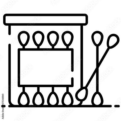 
Ear hygiene concept, cotton swabs icon
