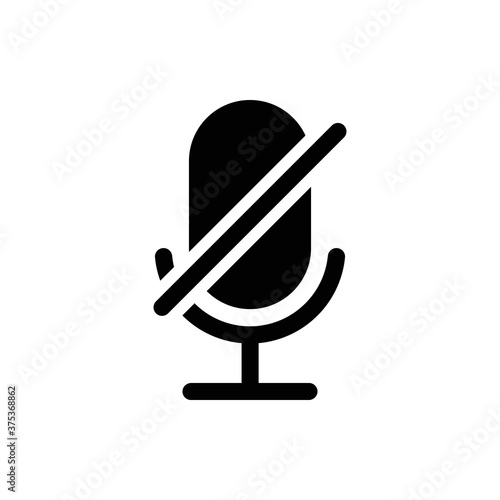 Microphone Audio Muted illustration. Mute Microphone icon. Retro microphone icon.