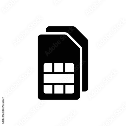 Sim card vector icon. Sim card icon symbol. Sim card - mobile slot icon. Mobile Cellular Phone Sim Card Chip Isolated