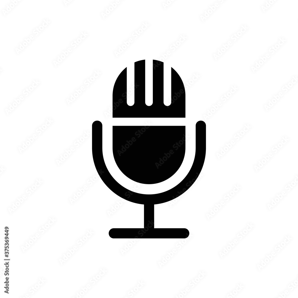Microphone vector icon, Web design icon. Voice vector icon, Record. Microphone - recording Studio Symbol. Retro microphone icon.