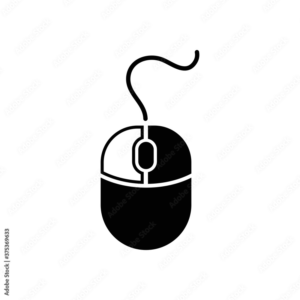 Computer Mouse Icon Symbol. PC Mouse icon vector isolated illustration