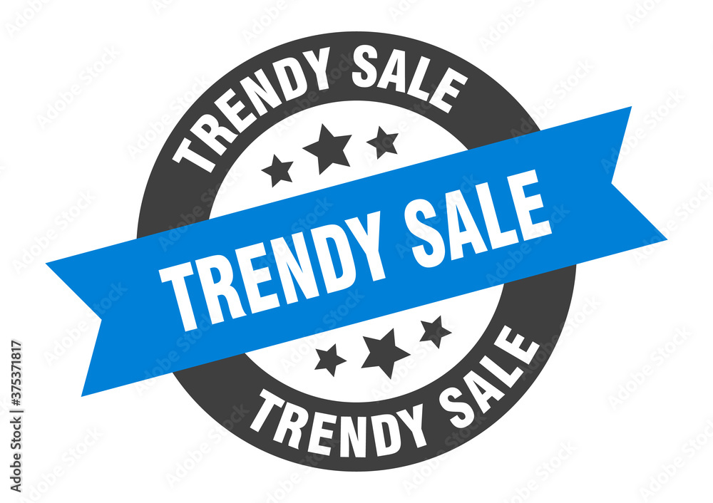 Fototapeta premium trendy sale sign. round ribbon sticker. isolated tag