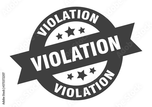 violation sign. round ribbon sticker. isolated tag