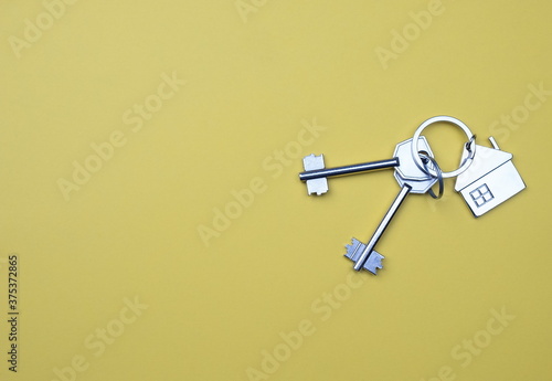 House key close up photo. Renting property, real estate concept