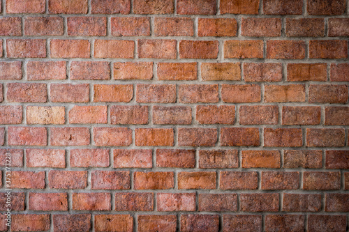 brick wall of red color Background