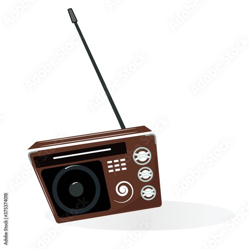 
Retro style transistor receiver.
Vector isolated design on white background.