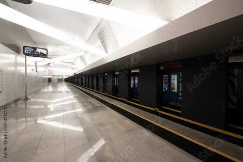 MOSCOW/RUSSIA- July 21 2020 new high-tech underground station in the Moscow Metro