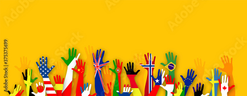 mani, bandiere, lingue, lingue del mondo
