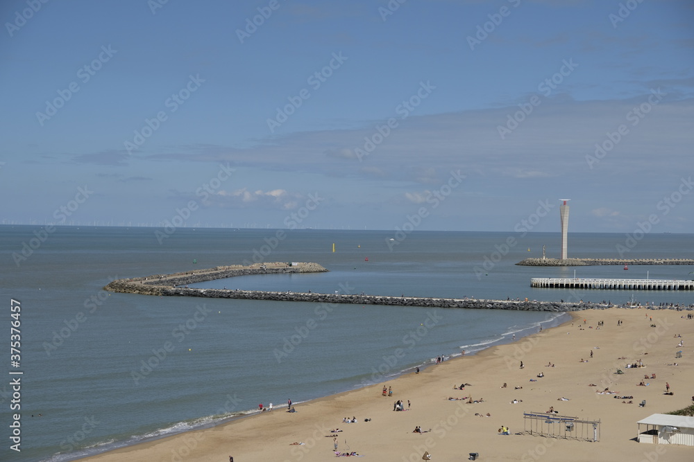 Ostend, view of the radar and western pier.