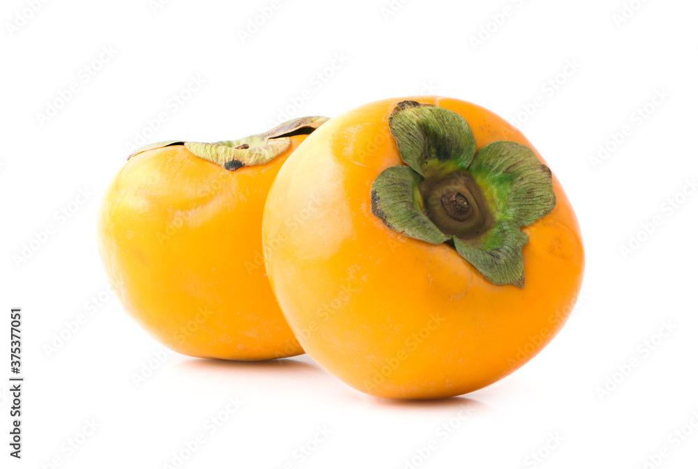 persimmon fruit an isolated on a white background.clipping path persimmon fruit an isolated on a white background.clipping path