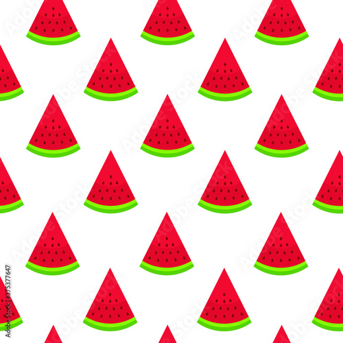 This is a seamless pattern of watermelon on white background.