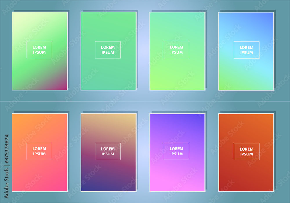 Modern cover template design. Set of trendy colorful gradient vector illustrations. Background for flyer, social media post, screen, mobile app, wallpaper Modern cover template design. Set of trendy colorful gradient vector illustrations. Background for flyer, social media post, screen, mobile app, wallpaper