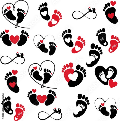 Set of footprint, vector illustration 