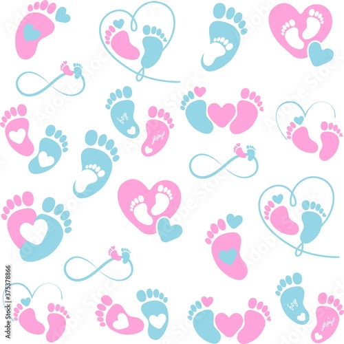 Set of footprint, vector illustration 