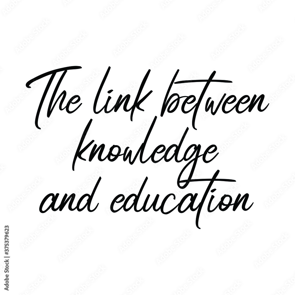 The link between knowledge and education. Vector Quote