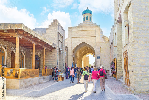 The old Toqi Sarrafon bazaar in Bukhara, Uzbekistan photo