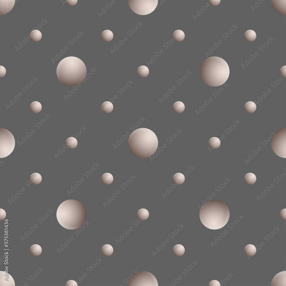 Trendy seamless pattern 3d abstract shape liquid vintage 90s cover vector illustration gray ball