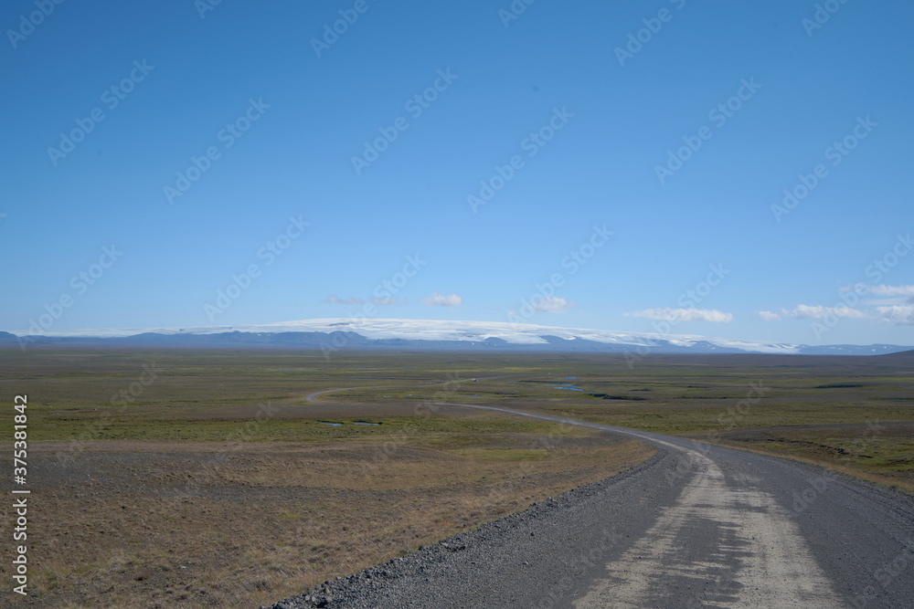 Glacier scenery along the Kjolur Highland Road F35, Iceland, Europe