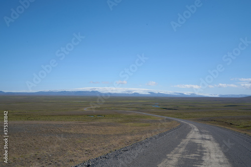 Glacier scenery along the Kjolur Highland Road F35  Iceland  Europe