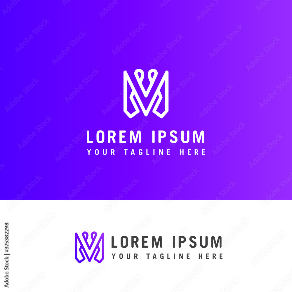 Fototapeta premium Modern letter M logo design. M Letter Minimal luxury Monogram.