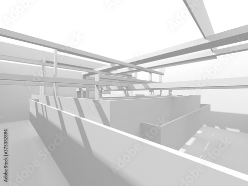 Abstract White Architecture Design Concept