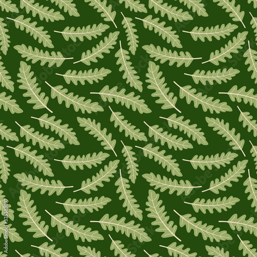 Seamless pattern with paint prints of fern leaves © Saiful