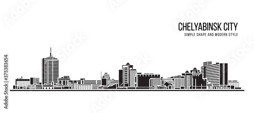 Cityscape Building Abstract shape and modern style art Vector design -  Chelyabinsk city  russia 
